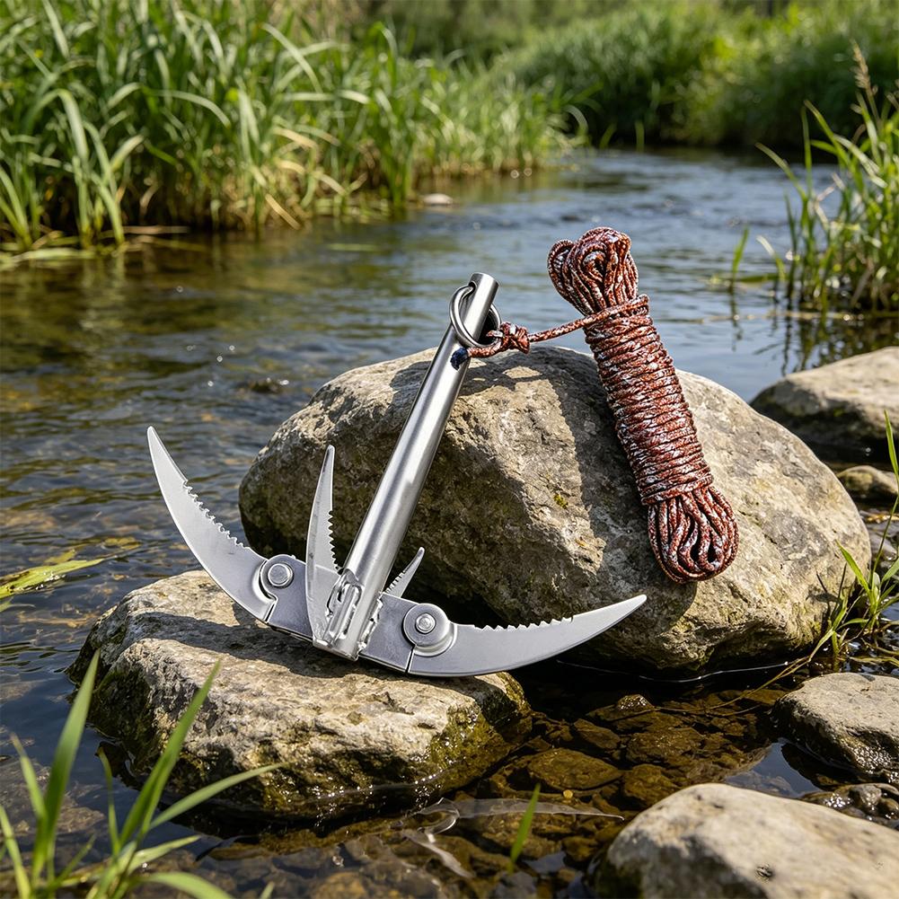 屋外グラップリングフックサバイバルツールロープ付き折りたたみ - Fish Finder Gps のレビューと価格