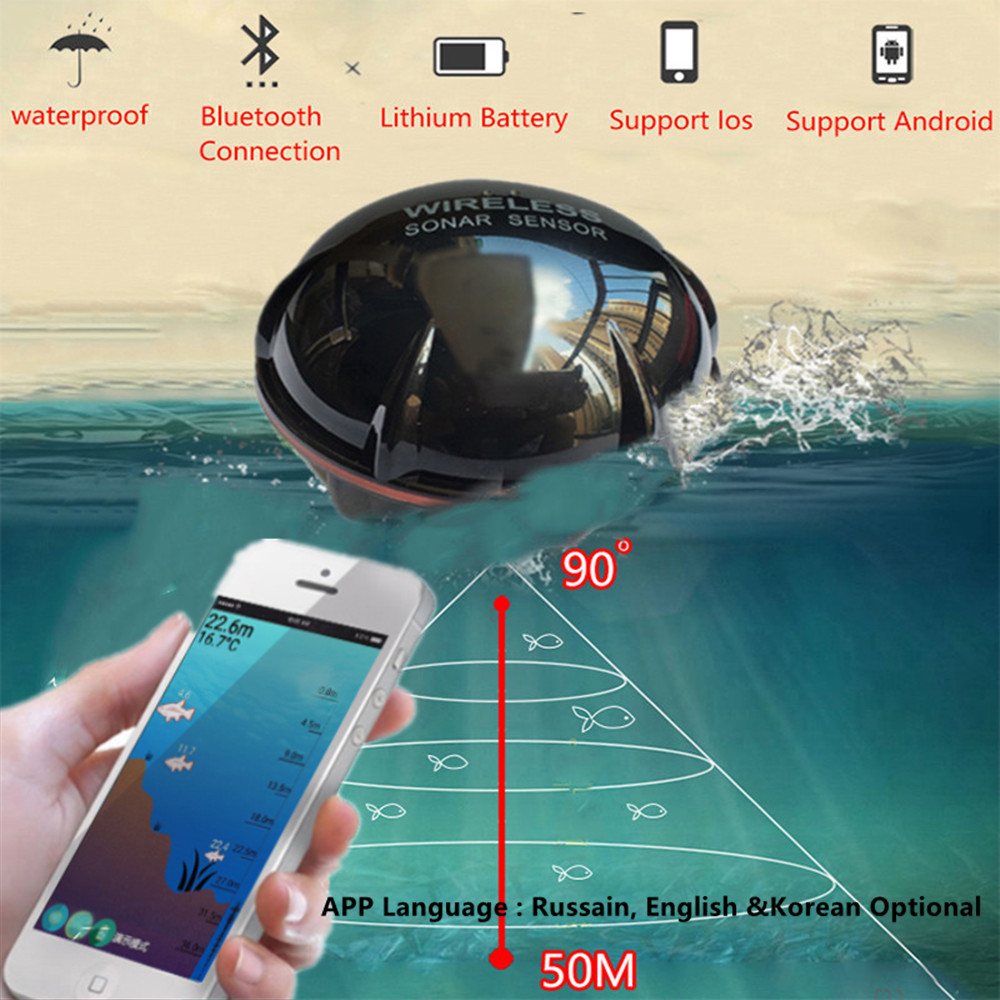PUPOPAN 100 メートル真新しいスマートフォン魚群探 - Fishing Depth Finder のレビューと価格