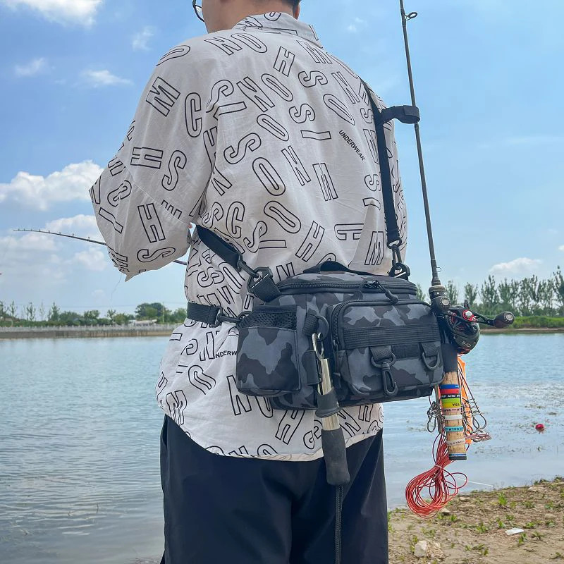 ブラックフィッシングタックルショルダーバッグストレージウエス - Fish Finder Case のレビューと価格