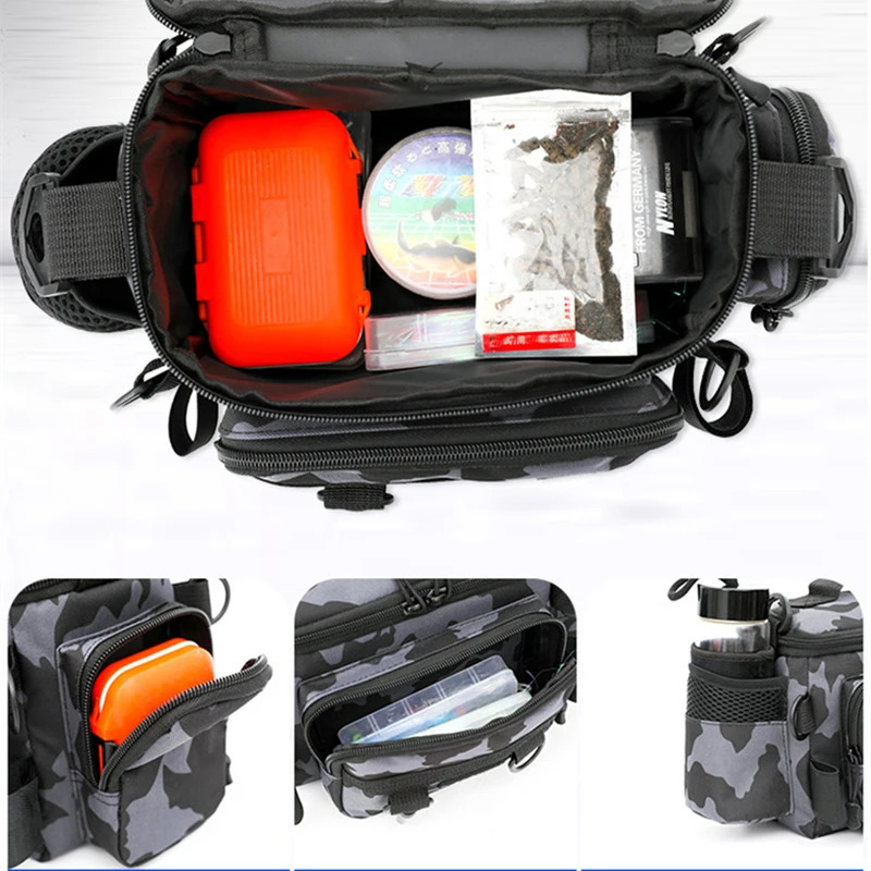 ブラックフィッシングタックルショルダーバッグストレージウエス - Fish Finder Case のレビューと価格